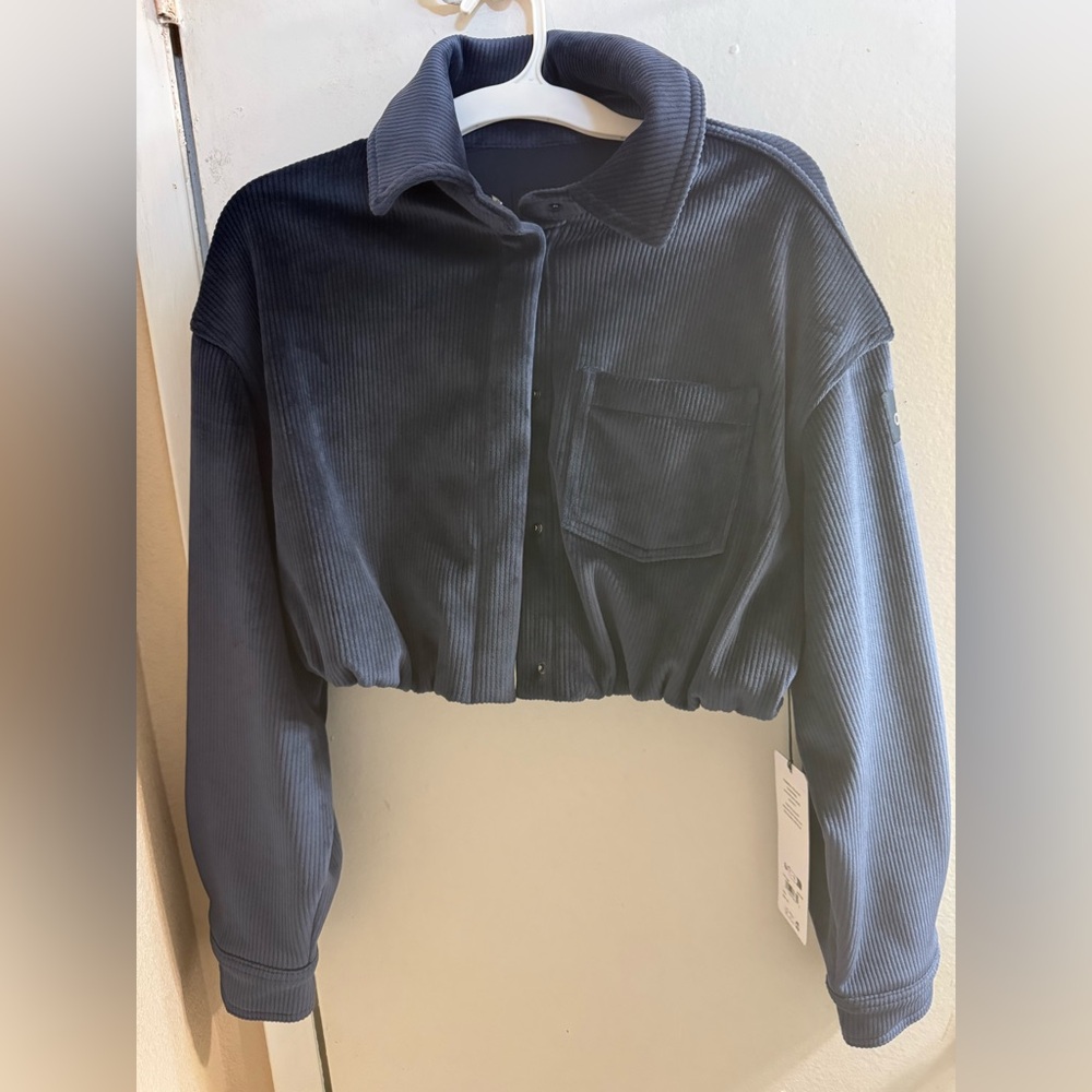 Alo Ribbed Velour Cropped Mountain Side Jacket